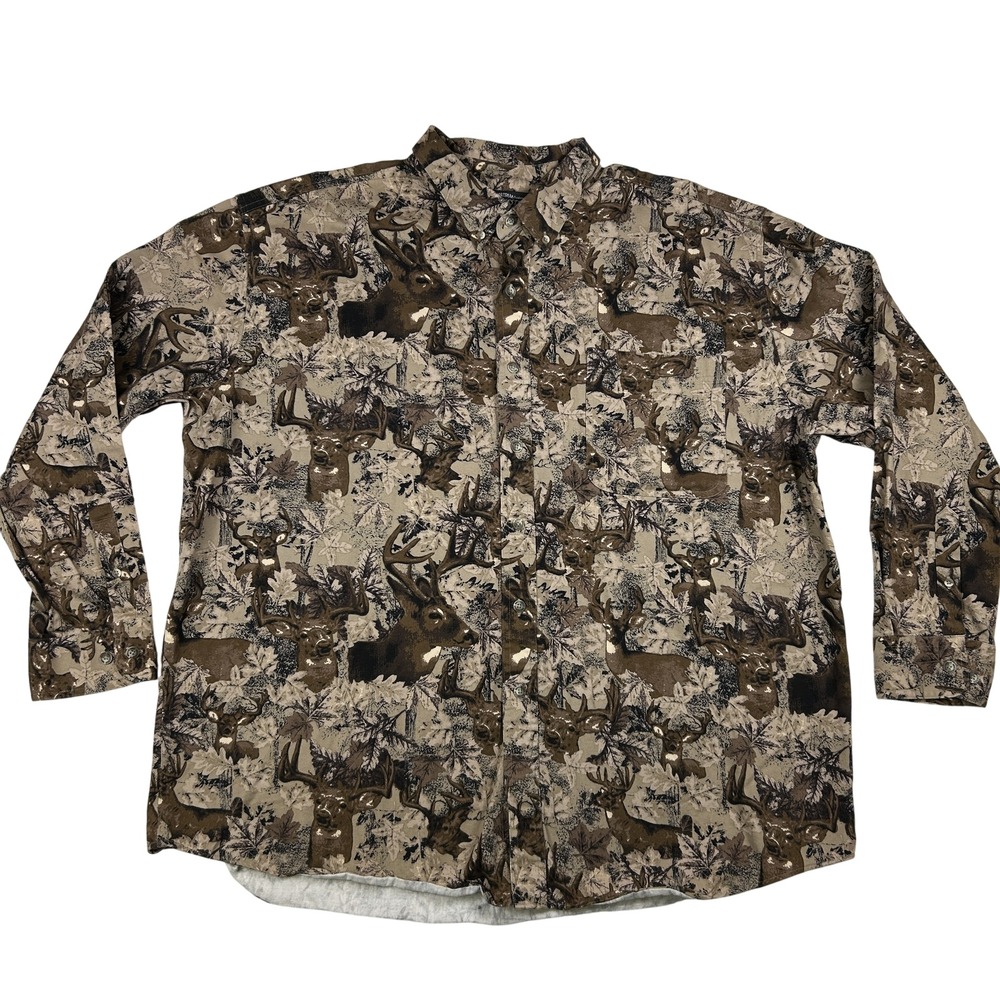 Winchester Shirt Mens 2XL Camo‎ Hunting Button Front Long Sleeve Outdoors